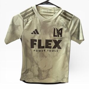 LAFC 2023/24 Youth Away Adidas Jersey in the Magic Lime/Tent Green colorway